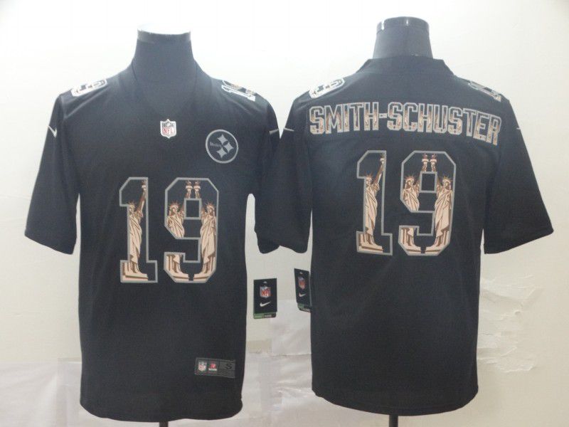 Men Pittsburgh Steelers #19 Smith-schuster Black Goddess fashion Edition Nike NFL Jerseys->houston texans->NFL Jersey